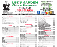 Lee's Garden Kamloops » MENU